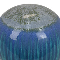 Mary Tabletop Accent Decor, Modern Round Orb, 12 Inch Blue Ceramic -BM331029