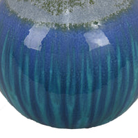 Mary Tabletop Accent Decor, Modern Round Orb, 12 Inch Blue Ceramic -BM331029