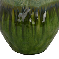 Balie Accent Vase, Green Ceramic Irregular Top Edge, Modern 10 Inch -BM331030