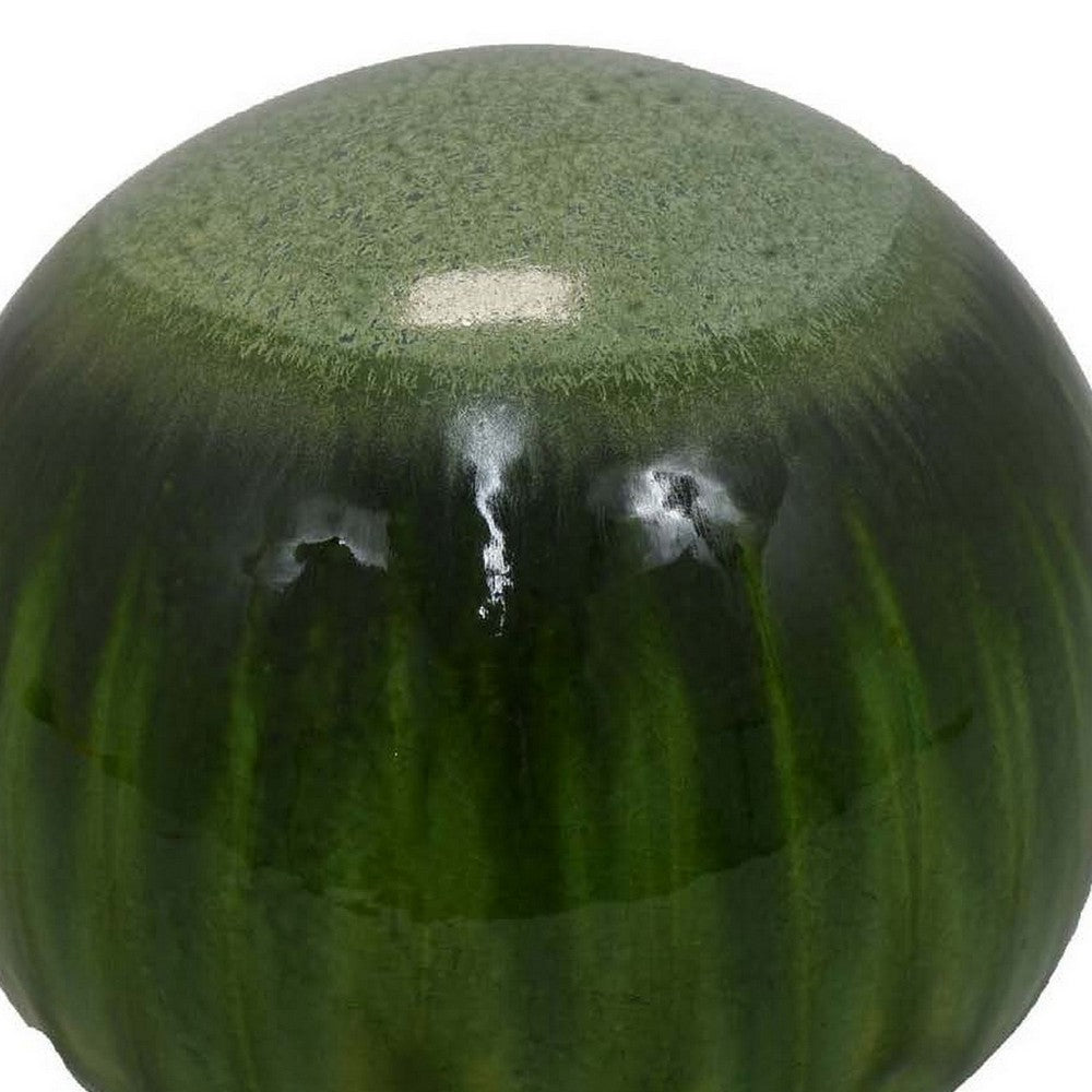 Mary Tabletop Accent Decor, Modern Round Orb, 12 Inch Green Ceramic -BM331032