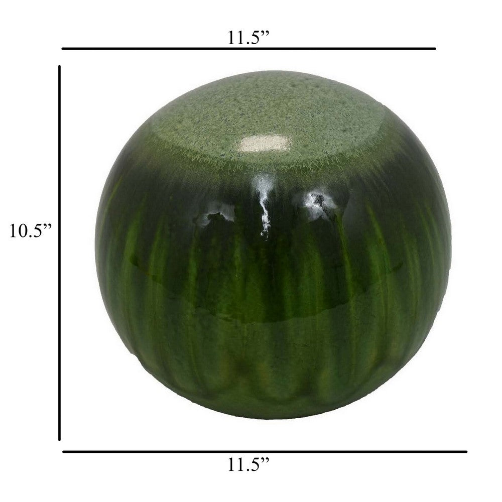 Mary Tabletop Accent Decor, Modern Round Orb, 12 Inch Green Ceramic -BM331032