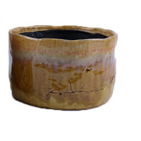 Foy Wide Planter Set of 2, Two Tone Brown Ceramic, Round Modern -BM331034
