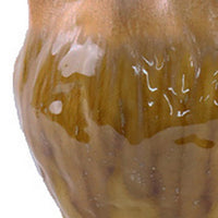 Balie Accent Vase, Brown Ceramic, Irregular Top Edge, Modern 10 Inch -BM331035