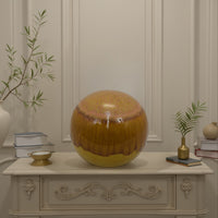 Mary Tabletop Accent Decor, Modern Round Ball, 12 Inch Brown Ceramic -BM331037