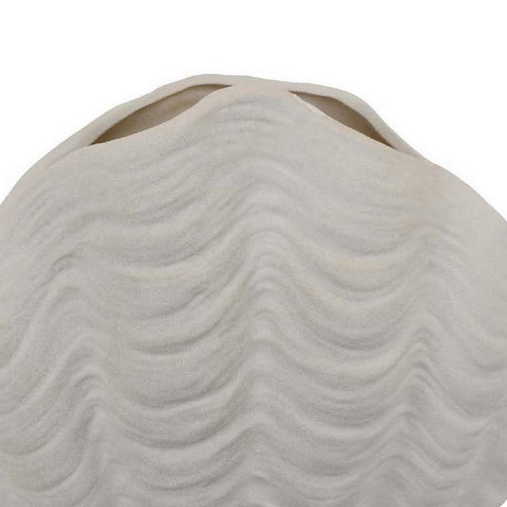 Coral Accent Vase, White Ceramic, Oceanic Coastal Design, 13 Inch -BM331038