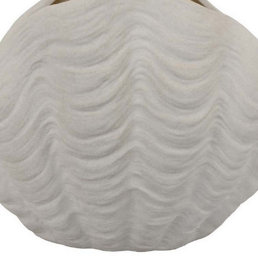 Coral Accent Vase, White Ceramic, Oceanic Coastal Design, 13 Inch -BM331038