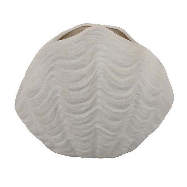 Coral Accent Vase, White Ceramic, Oceanic Coastal Design, 13 Inch -BM331038