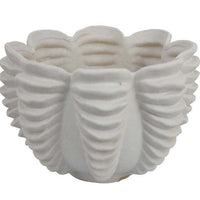 Coral Accent Vase, White Ceramic Finish, Coastal Design, 10 Inch -BM331039