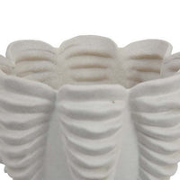 Coral Accent Vase, White Ceramic Finish, Coastal Design, 10 Inch -BM331039