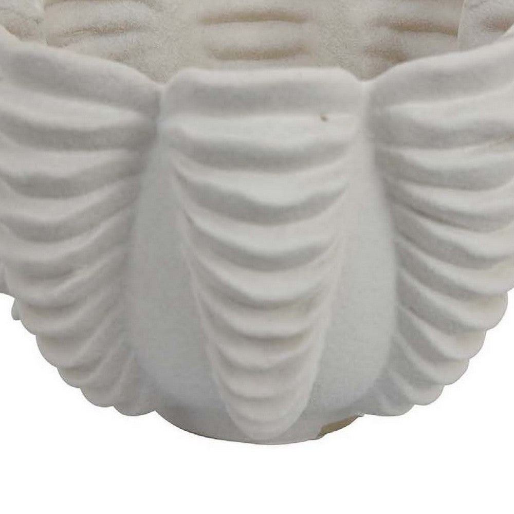 Coral Accent Vase, White Ceramic Finish, Coastal Design, 10 Inch -BM331039