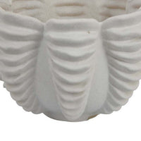 Coral Accent Vase, White Ceramic Finish, Coastal Design, 10 Inch -BM331039