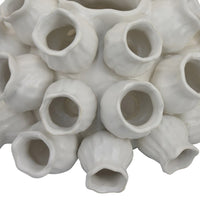 Coral Accent Vase, White Ceramic Finish, Coastal Design, 11 Inch -BM331040