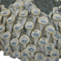 Nina Decorative Bowl, Light Blue, Textured Coral Gray Ceramic, 11 Inch -BM331046