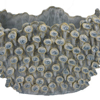 Nina Decorative Bowl, Light Blue, Coral Textured Gray Ceramic, 14 Inch -BM331048