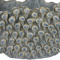 Nina Decorative Bowl, Light Blue, Coral Textured Gray Ceramic, 14 Inch -BM331048