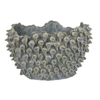 Nina Decorative Bowl, Light Blue, Coral Textured Gray Ceramic, 14 Inch -BM331048