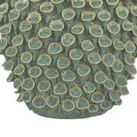 Nina Decorative Vase, Textured Green Ceramic, Abstract Coral, 13 Inch -BM331052
