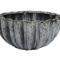 Kiara Decorative Bowl, Aqua Gray Ceramic Textured Design, 15 Inch -BM331056