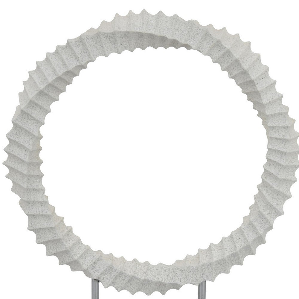 Saina Tabletop Decor, White Acrylic Base, Twisted Design, 17 Inch -BM331057