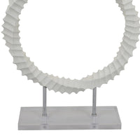 Saina Tabletop Decor, White Acrylic Base, Twisted Design, 17 Inch -BM331057