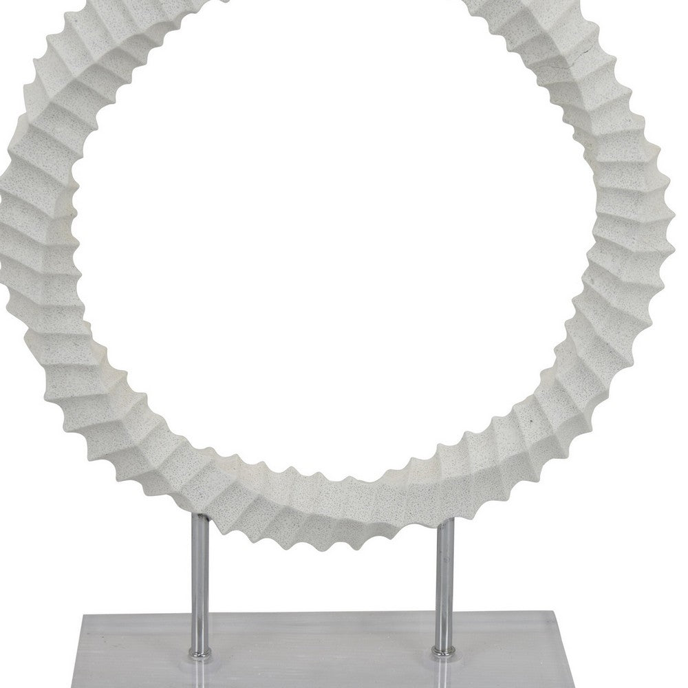 Saina Tabletop Decor, White Acrylic Base, Twisted Design, 17 Inch -BM331057