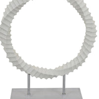 Saina Tabletop Decor, White Acrylic Base, Twisted Design, 17 Inch -BM331057