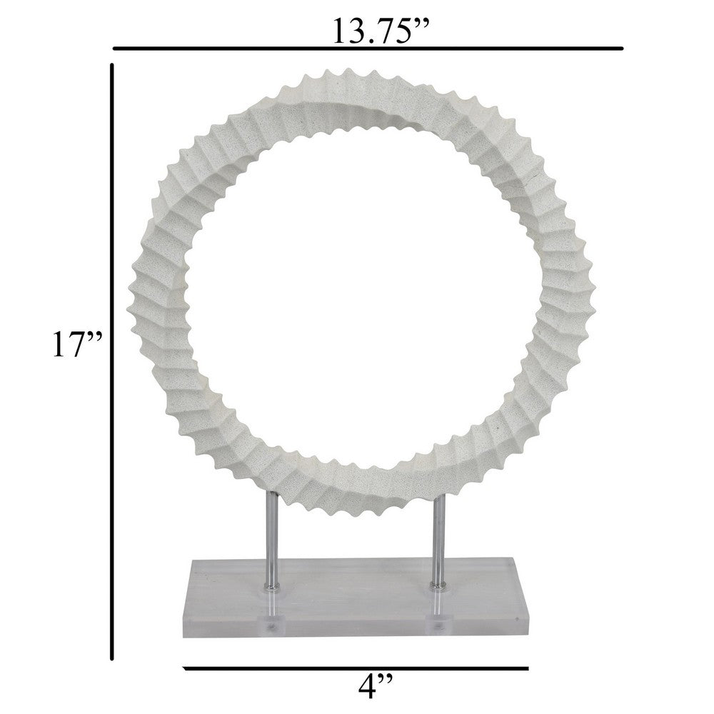 Saina Tabletop Decor, White Acrylic Base, Twisted Design, 17 Inch -BM331057