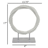 Saina Tabletop Decor, White Acrylic Base, Twisted Design, 17 Inch -BM331057