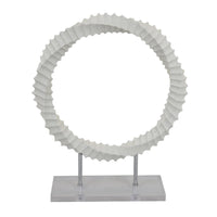 Saina Tabletop Decor, White Acrylic Base, Twisted Design, 17 Inch -BM331057