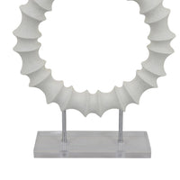Saina Tabletop Decor, White Acrylic Base, 18 Inch Round Circle Pattern -BM331058