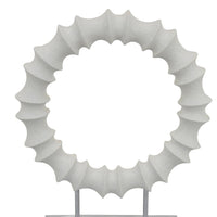 Saina Tabletop Decor, White Acrylic Base, 18 Inch Round Circle Pattern -BM331058