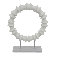 Saina Tabletop Decor, White Acrylic Base, 18 Inch Round Circle Pattern -BM331058
