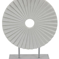 Saina Tabletop Decor, White Acrylic Base, 17 Inch Round Sunburst -BM331059