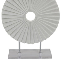 Saina Tabletop Decor, White Acrylic Base, 17 Inch Round Sunburst -BM331059