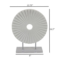 Saina Tabletop Decor, White Acrylic Base, 17 Inch Round Sunburst -BM331059
