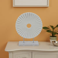 Saina Tabletop Decor, White Acrylic Base, 17 Inch Round Sunburst -BM331059