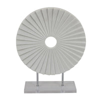 Saina Tabletop Decor, White Acrylic Base, 17 Inch Round Sunburst -BM331059