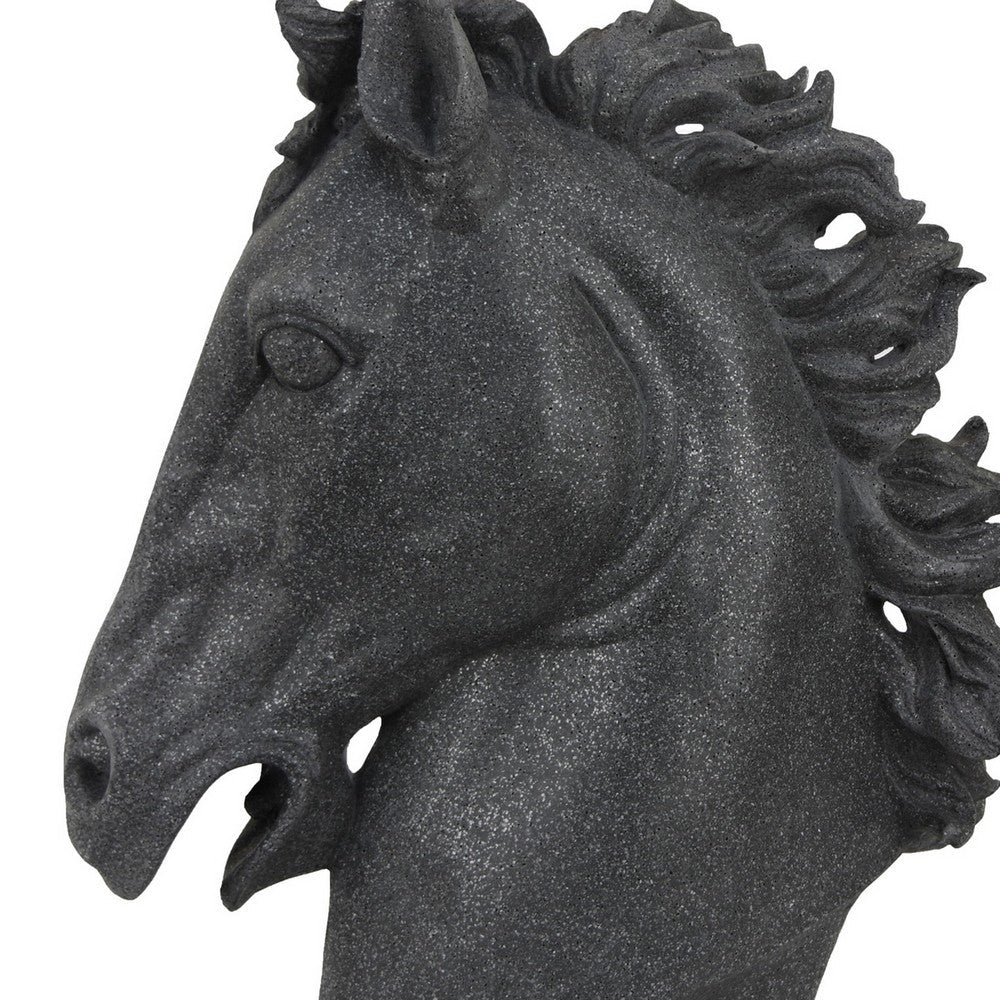 Ellena Horse Head Accent Bust, Highly Detailed Black Resin, 25 Inch -BM331061