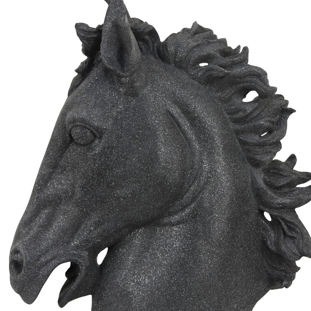 Ellena Horse Head Accent Bust, Highly Detailed Black Resin, 25 Inch -BM331061
