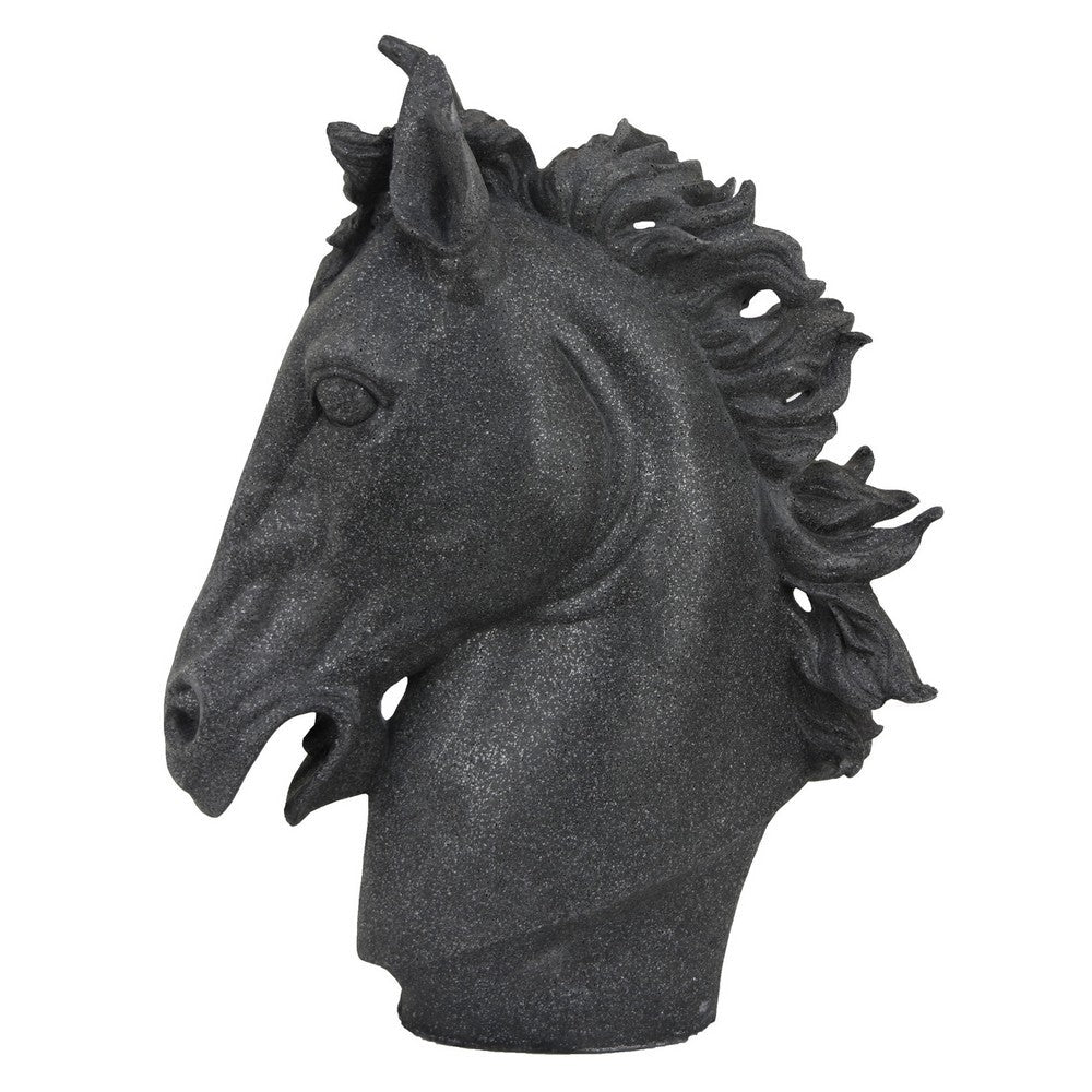Ellena Horse Head Accent Bust, Highly Detailed Black Resin, 25 Inch -BM331061