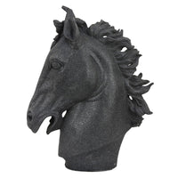 Ellena Horse Head Accent Bust, Highly Detailed Black Resin, 25 Inch -BM331061