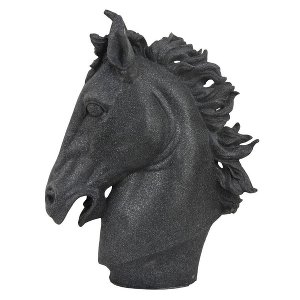 Ellena Horse Head Accent Bust, Highly Detailed Black Resin, 25 Inch -BM331061