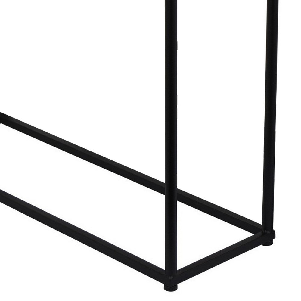 Kellie Nesting Plant Stand Table Set of 3, Black Metal, Glass Tops -BM331066