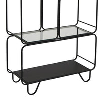 Kellie Plant Display Stand with 5 Shelves, Black Metal and Glass -BM331067