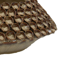 Rysa Vase, Glossy Brown Ceramic, Unique Coral Texture Design, 14 Inch -BM331070