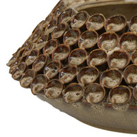 Rysa Vase, Glossy Brown Ceramic, Unique Coral Texture Design, 14 Inch -BM331070