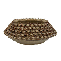 Rysa Vase, Glossy Brown Ceramic, Unique Coral Texture Design, 14 Inch -BM331070