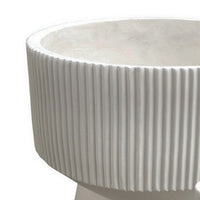 Keyan Accent Planter Set of 3, White Resin Ribbed Design, Tapered Base -BM331072