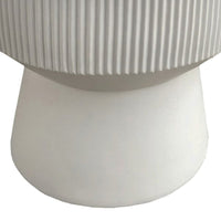 Keyan Accent Planter Set of 3, White Resin Ribbed Design, Tapered Base -BM331072