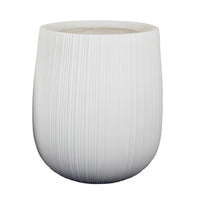 Keyan Accent Planter Set of 2, White Resin, Modern Round Textured -BM331073